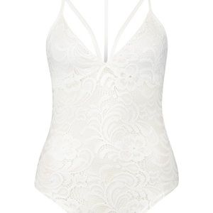 Boohoo Tops - BooHoo White Lace Bodysuit Boohoo Tops - BooHoo White Lace Bodysuit